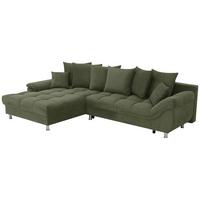Ecksofa Erice Grün S: 198x312 cm - Chromfarben/Grün, Design, Textil (198/312cm) - Livetastic
