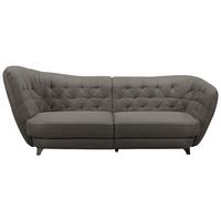 Big Sofa Mit Echtem Rücken Retro B: 256 Cm Dunkelbraun - Chromfarben/Dunkelbraun, MODERN, Textil (256/85/115cm) - MID.YOU