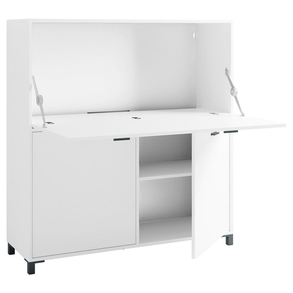 Sekretär Montana B: 120 Cm Inkl. Stauraum, Weiß, Schwarz