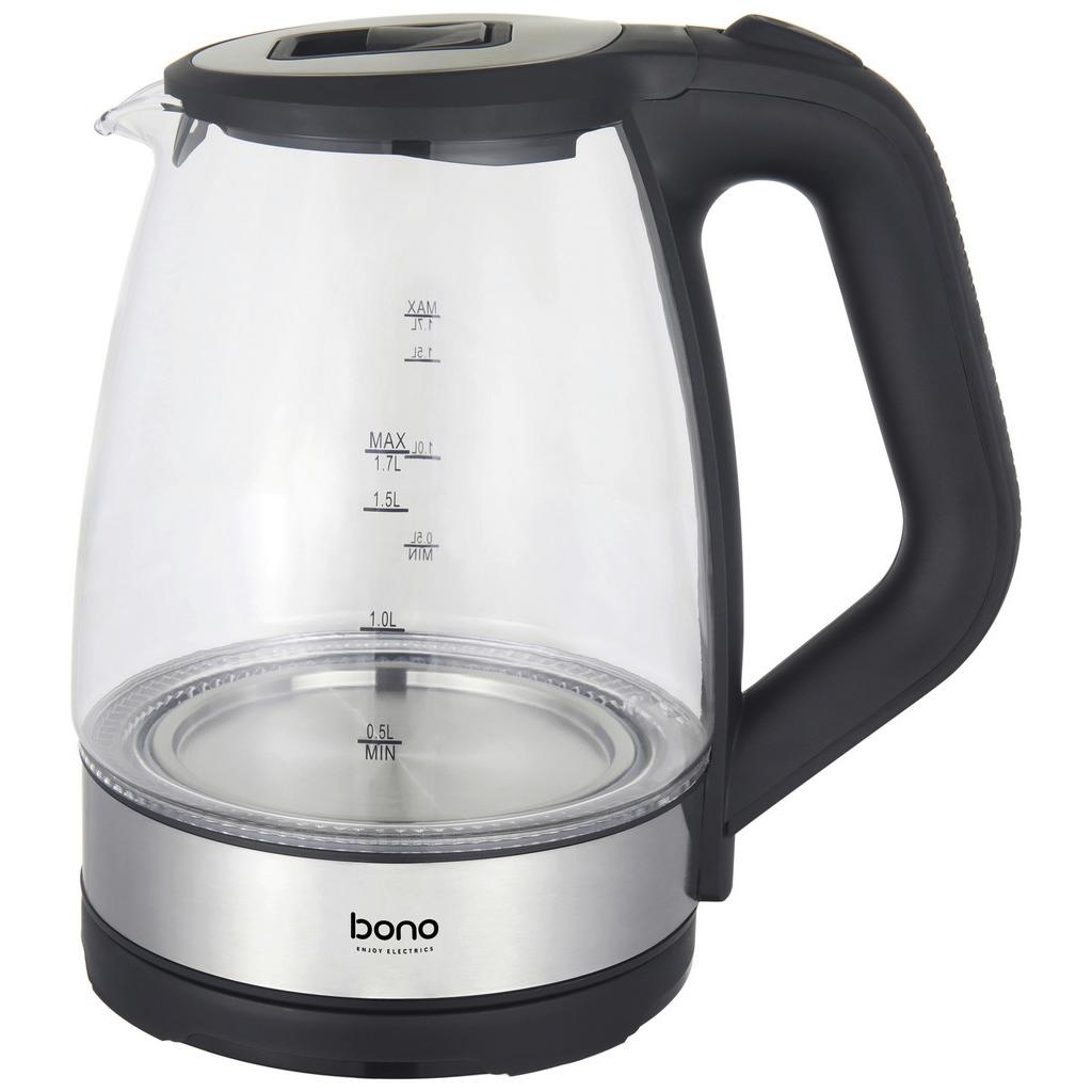Wasserkocher Kate Klar/Schwarz Glas 1,7 Liter 2.200W