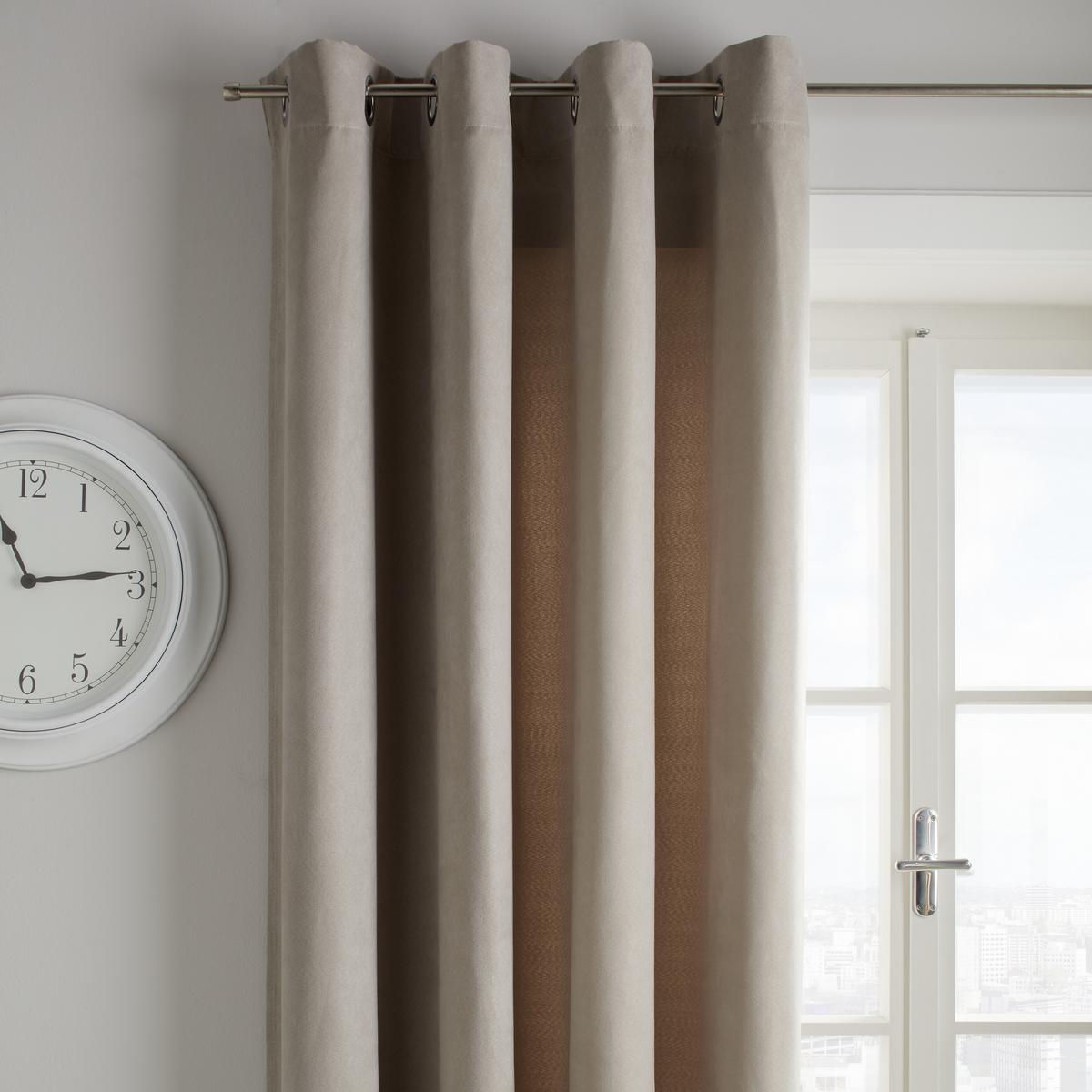 ZÁVES S OČKAMI Velours, 140/245cm, sivá - sivá, Konventionell, textil (140/245cm) - Modern Living