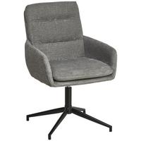 Armlehnstuhl Patrice Grau, Sitzfl. 360° Drehbar - Schwarz/Grau, Design, Holz/Textil (57/88/67cm) - MID.YOU