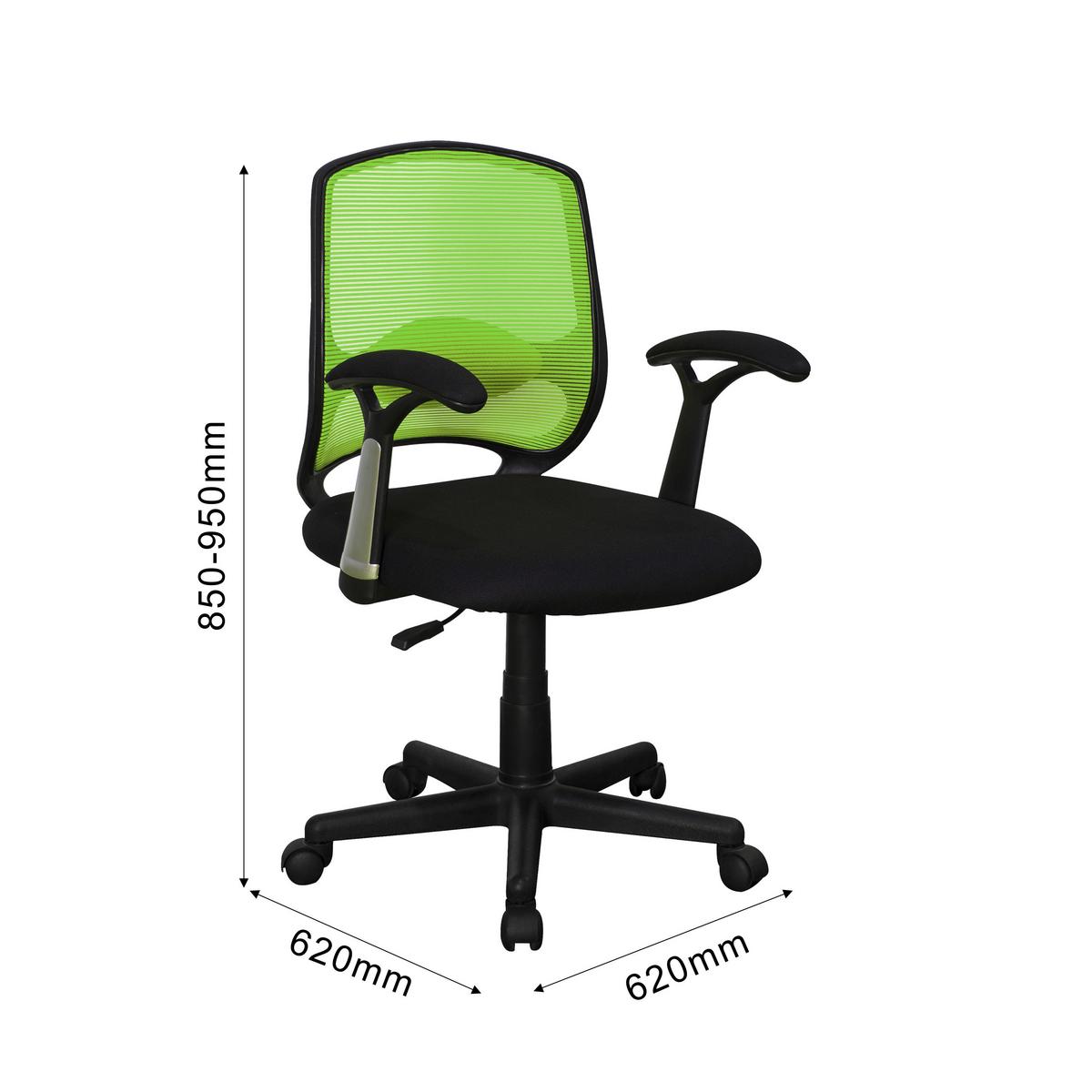 Kancelárska stolička PALERMO - čierna/zelená, Modern, textil/plast (60/94/59cm)