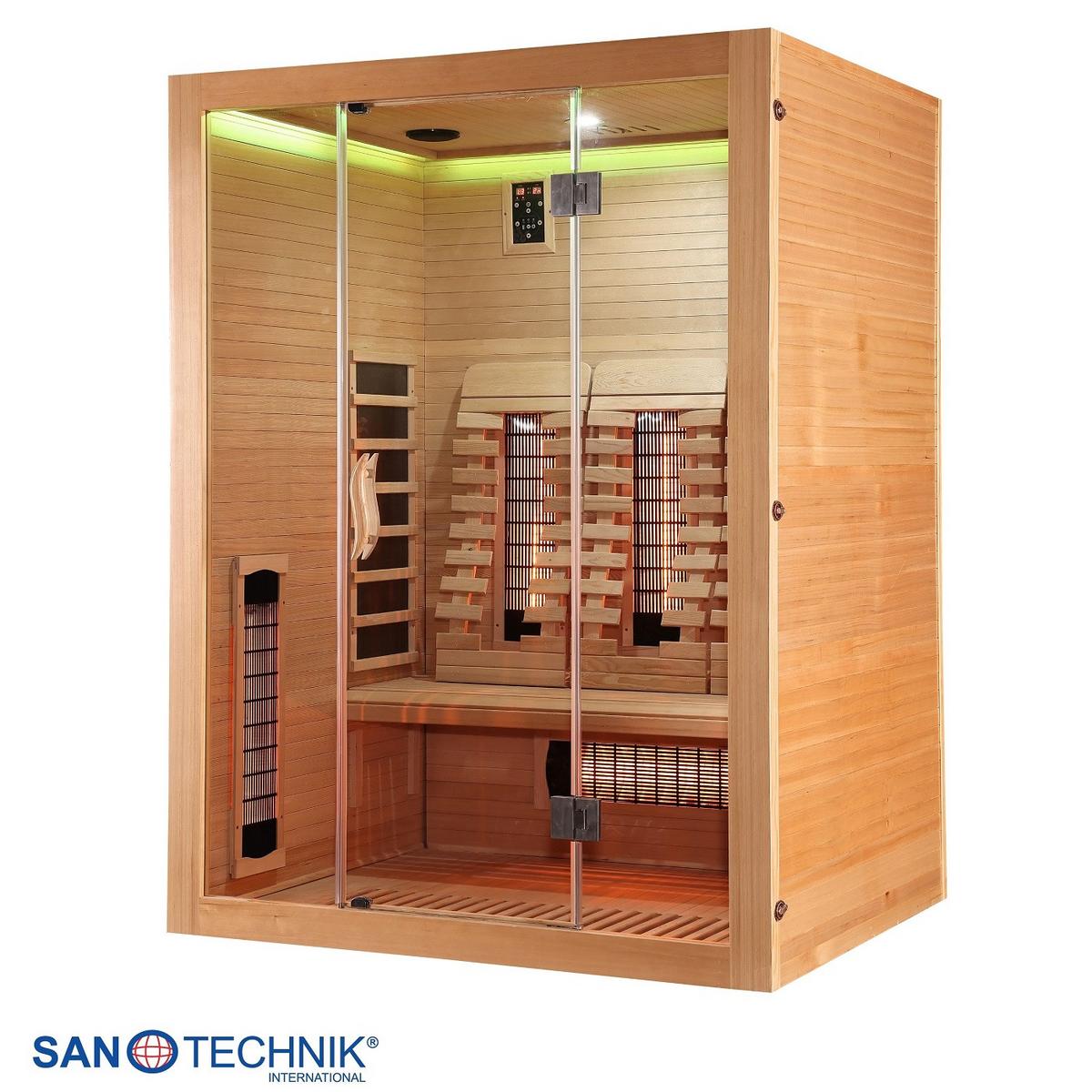 Infrarotkabine 3 Personen LBH: 150x120x200 - Naturfarben, KONVENTIONELL, Holz (150/120/200cm) - Sanotechnik