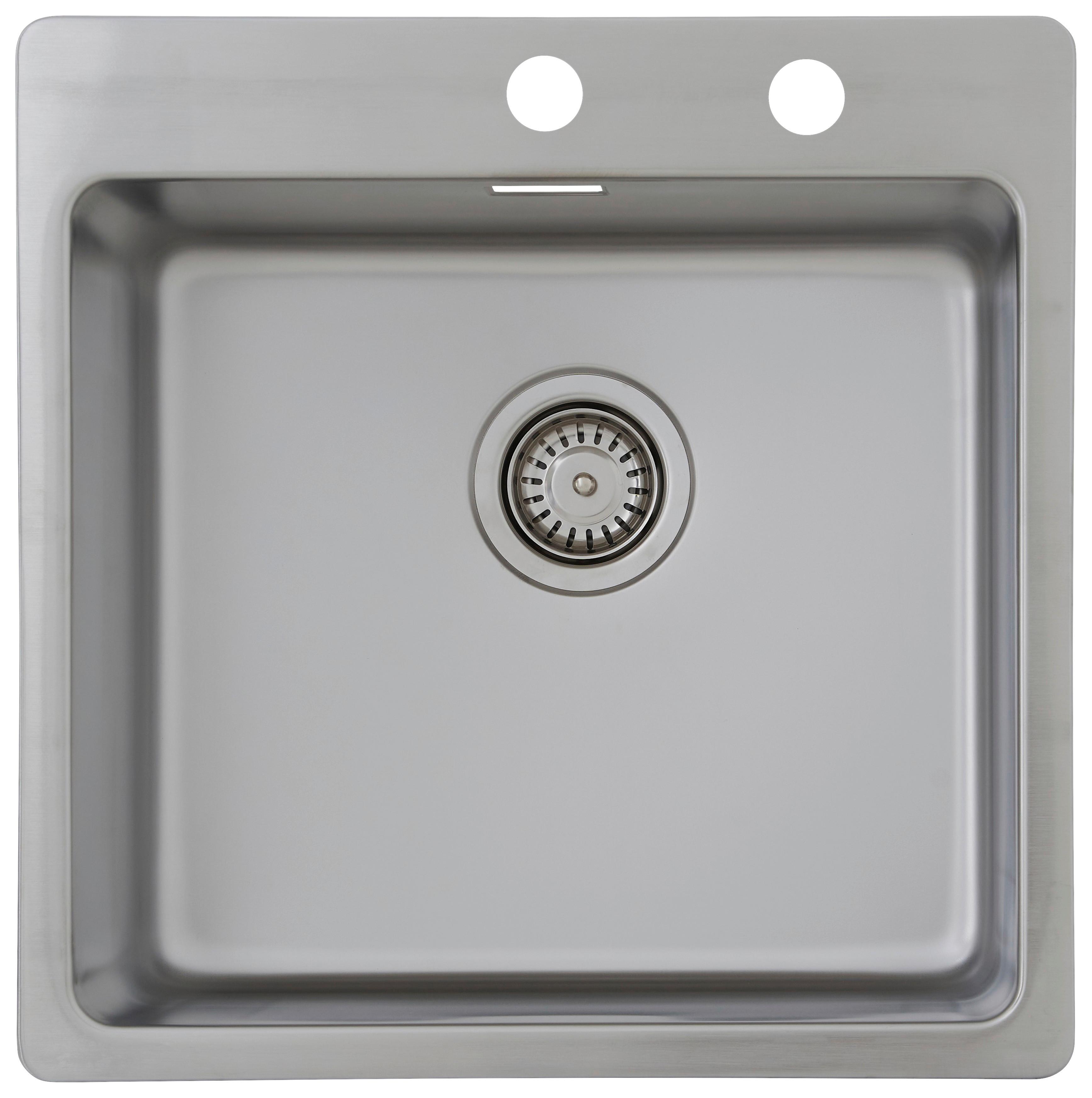 Spüle Respekta Inox Edelstahl Bxt: 50x50 cm - Edelstahlfarben, Trend, Metall (50/22,8/50cm) - Respekta