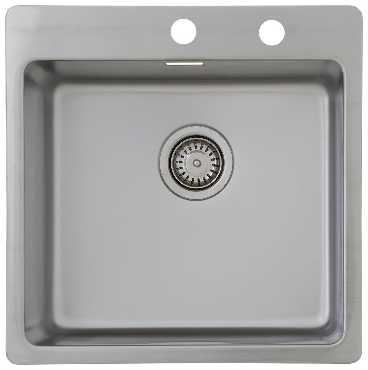 Spüle Respekta Inox Edelstahl Bxt: 50x50 cm - Edelstahlfarben, Trend, Metall (50/22,8/50cm) - Respekta