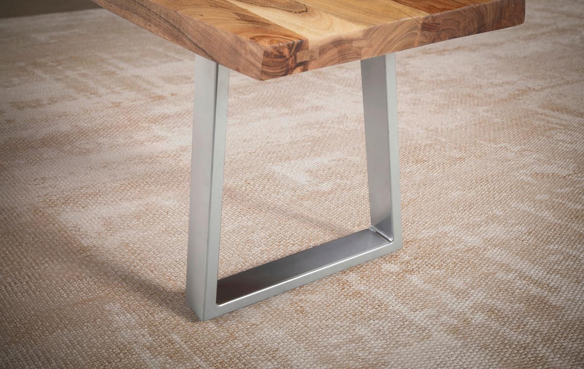 Sitzbank Wl7.296 - Chromfarben/Akaziefarben, MODERN, Holz (180/45,5/40cm) - MID.YOU