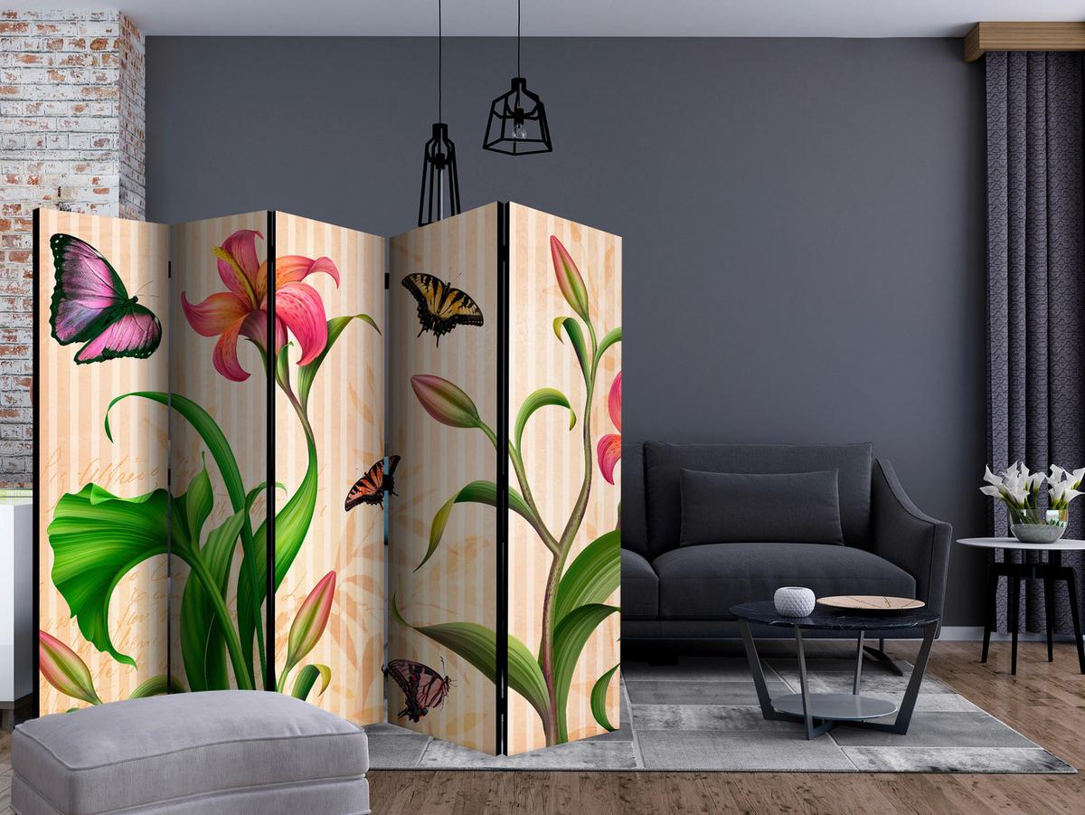 Paravent Multicolor B: 225 cm - Multicolor, Basics, Holz/Textil (225/172/3cm) - artgeist