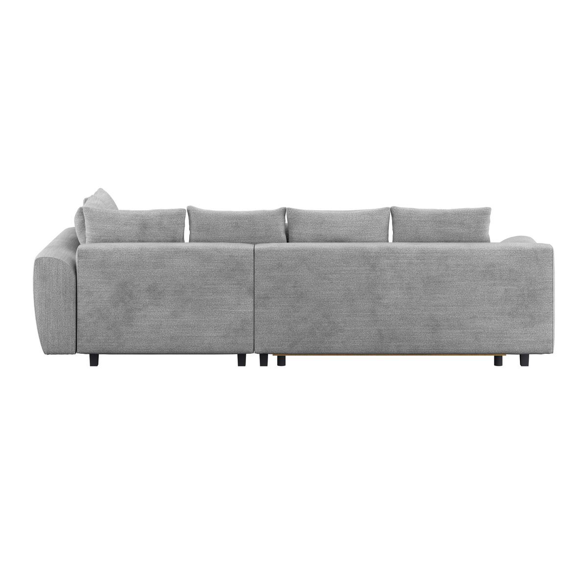 Ecksofa mit Schlaffunktion Mendoza New Chenille 309x197cm - Schwarz/Grau, KONVENTIONELL, Textil (309/197cm) - Ondega