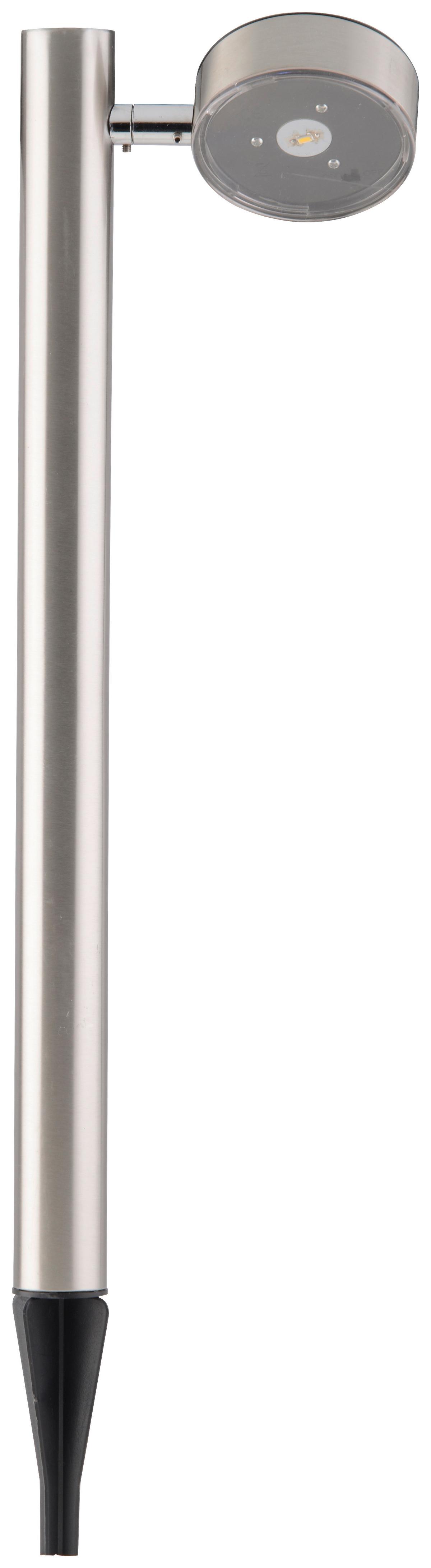 Solarleuchte Edelstahlfarbe Spot 1xled H: 65 Cm - Edelstahlfarben, MODERN, Metall (16/65/8,9cm) - Grundig