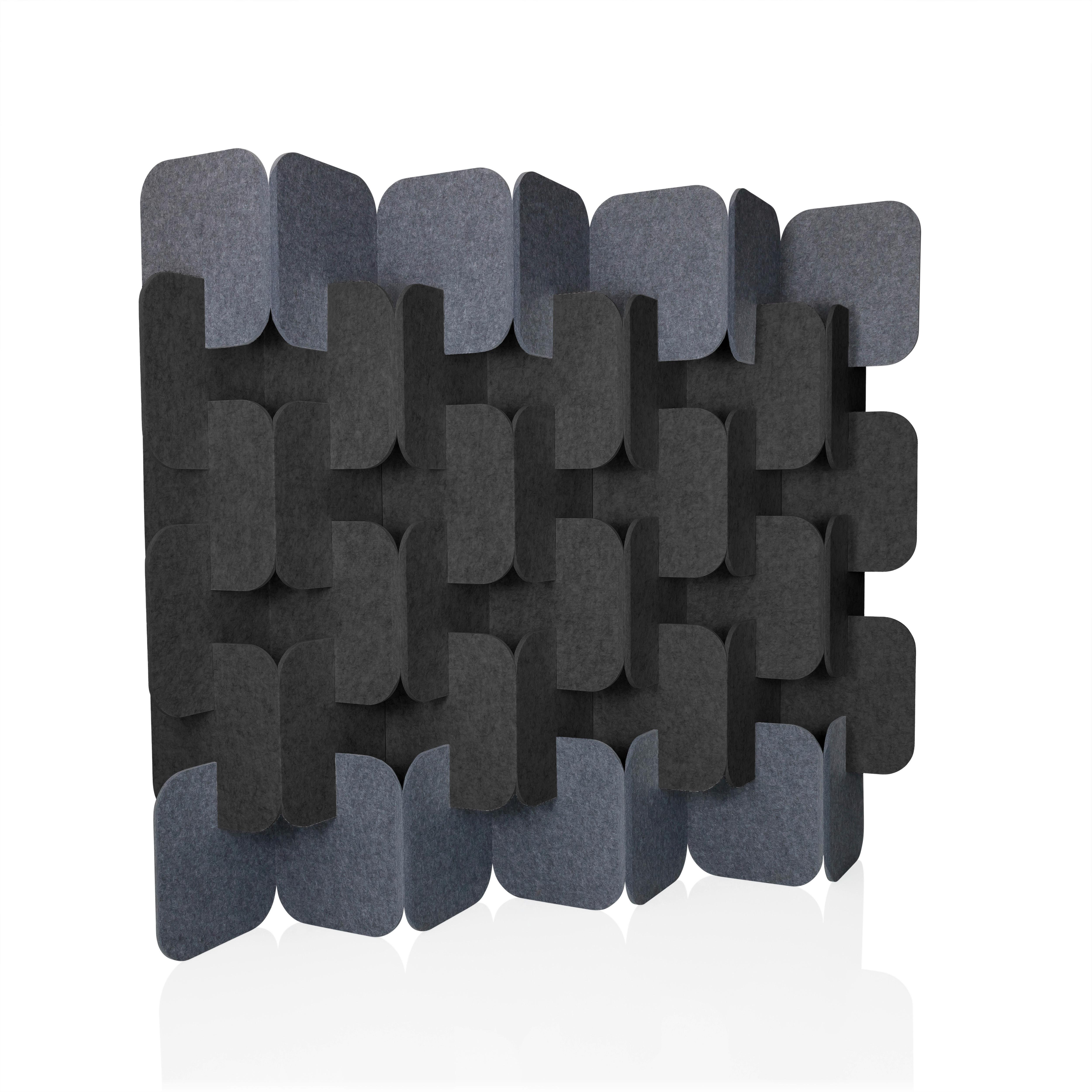 Trennwand Fleximut Plug Grau/Dunkelgrau B: 174 cm - Dunkelgrau/Grau, Basics, Textil (174/164/25cm) - MID.YOU