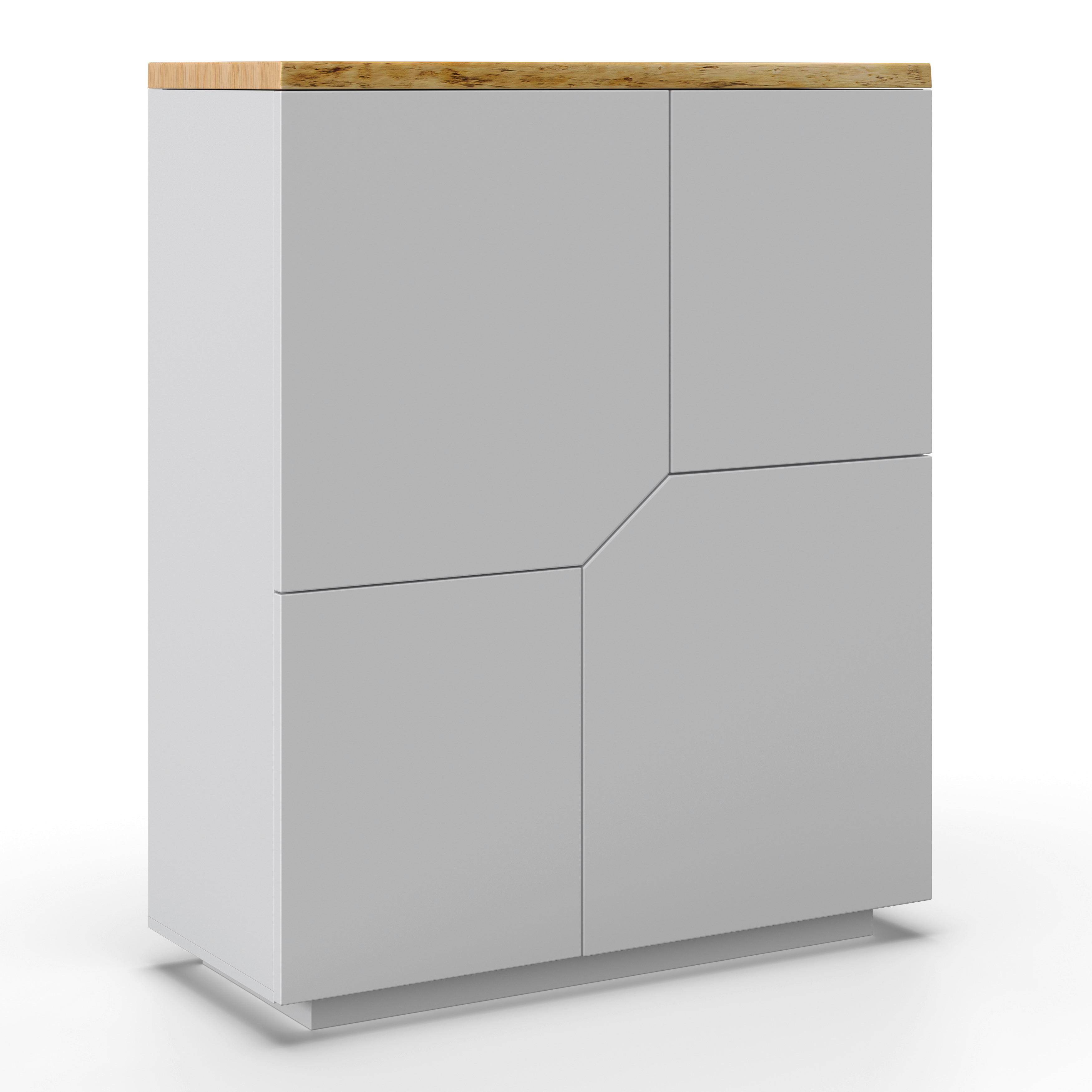 Komoda CARLOS - bílá/barvy dubu, Moderní, dřevo (100/122/42cm) - Modern Living
