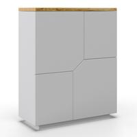Komoda CARLOS - bílá/barvy dubu, Moderní, dřevo (100/122/42cm) - Modern Living
