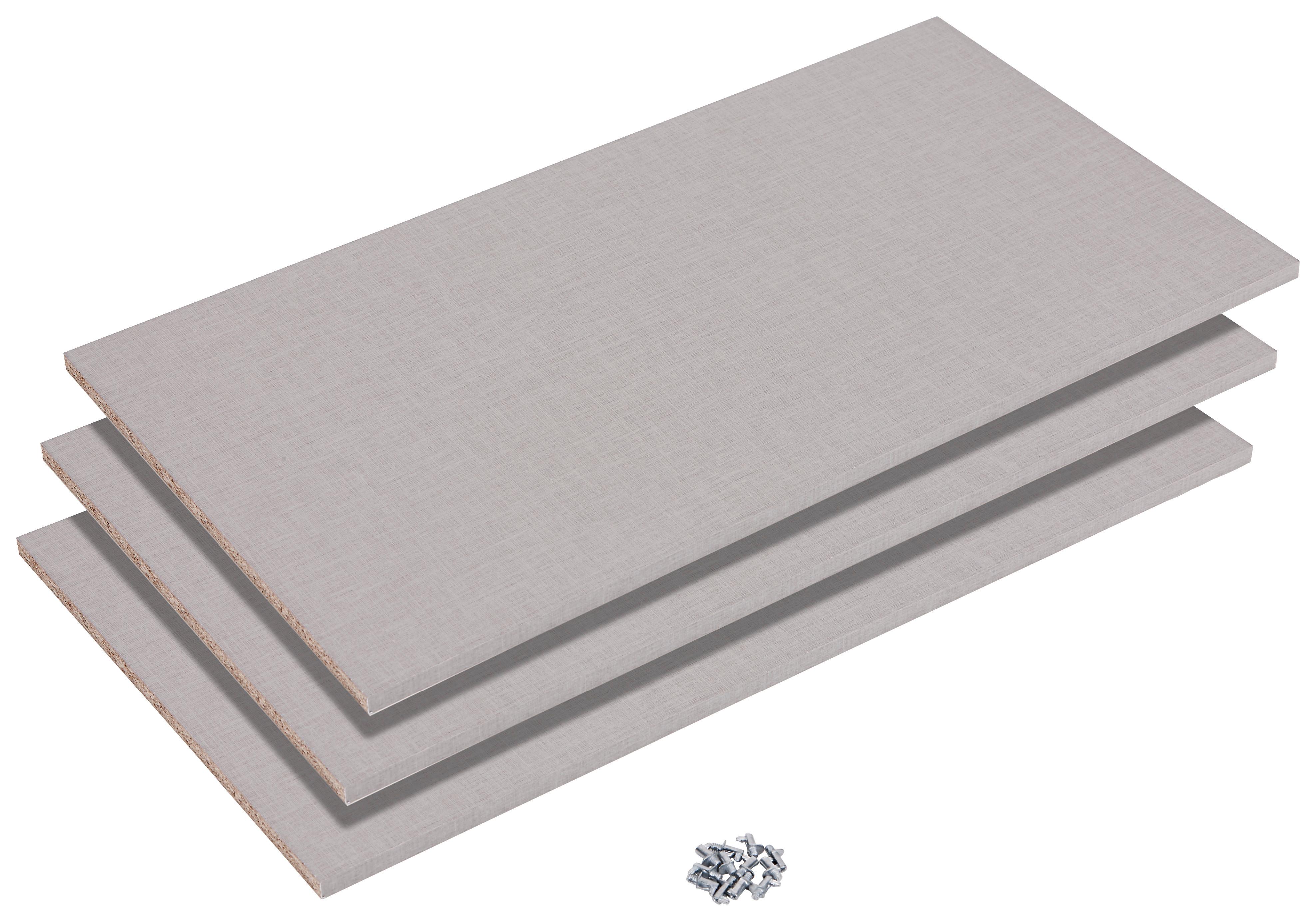 Einlegeböden Korbach 3er-Set Bxt 85x45 cm Leinenoptik - Grau, MODERN, Holzwerkstoff (85/1,6/45cm)