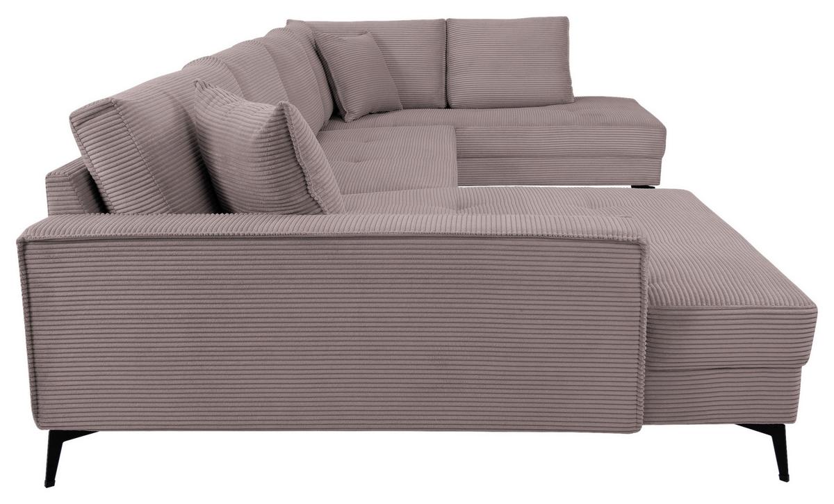 Wohnlandschaft Zero Rosa U-Form 195x362x173cm - Schwarz/Rosa, Trend, Textil (173/362/195cm)