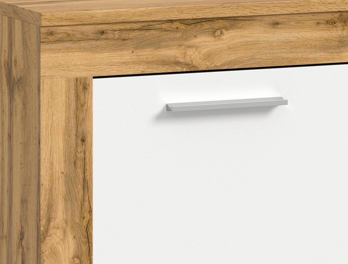Lowboard Jam Weiß/eiche Dekor B: 160 Cm - Eiche Wotan/Schwarz, Design, Holzwerkstoff (160/37/40cm) - MID.YOU