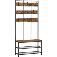 Garderobe Clothes Horse - Schwarz/Braun, MODERN, Holzwerkstoff/Metall (84/182/30cm) - MID.YOU