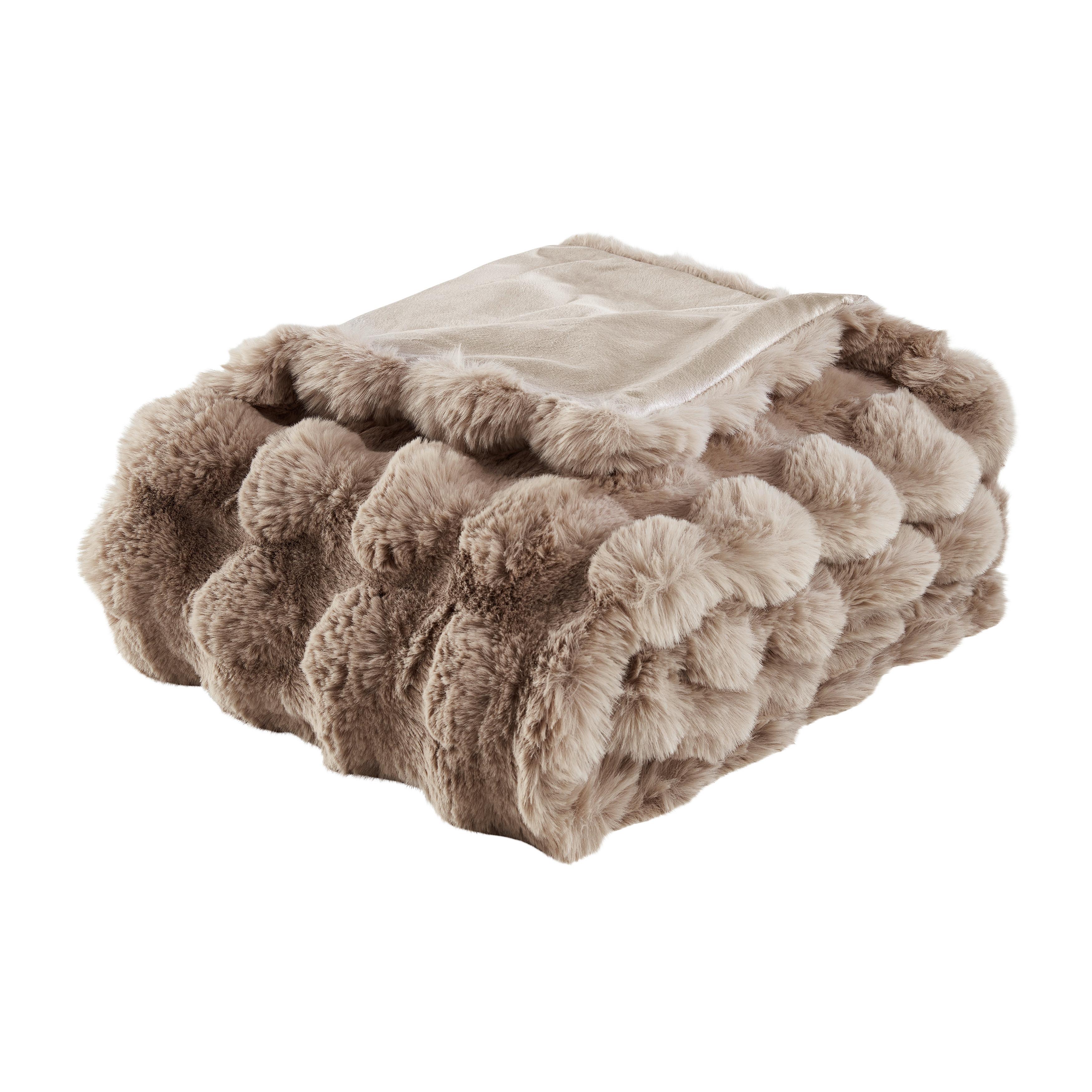 Kožušinová deka Bella, 130/180cm, sivohnedá - taupe, Modern, textil (130/180cm) - Premium Living
