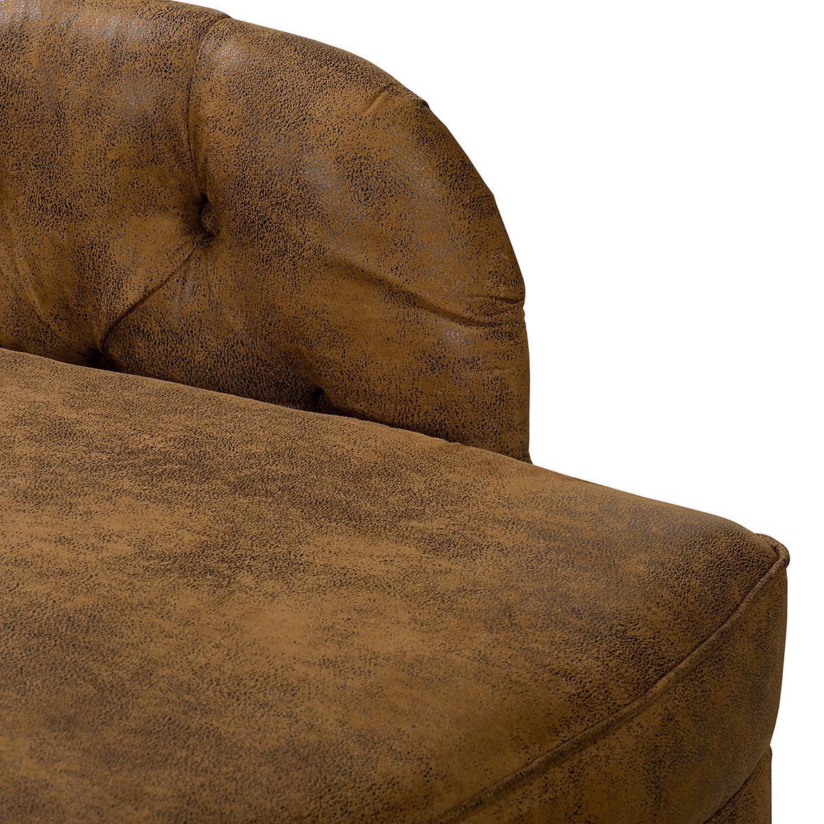 Récamiere Pako Cognac B: 185cm - Cognac/Braun, Design, Textil (185/93/75cm) - Livetastic