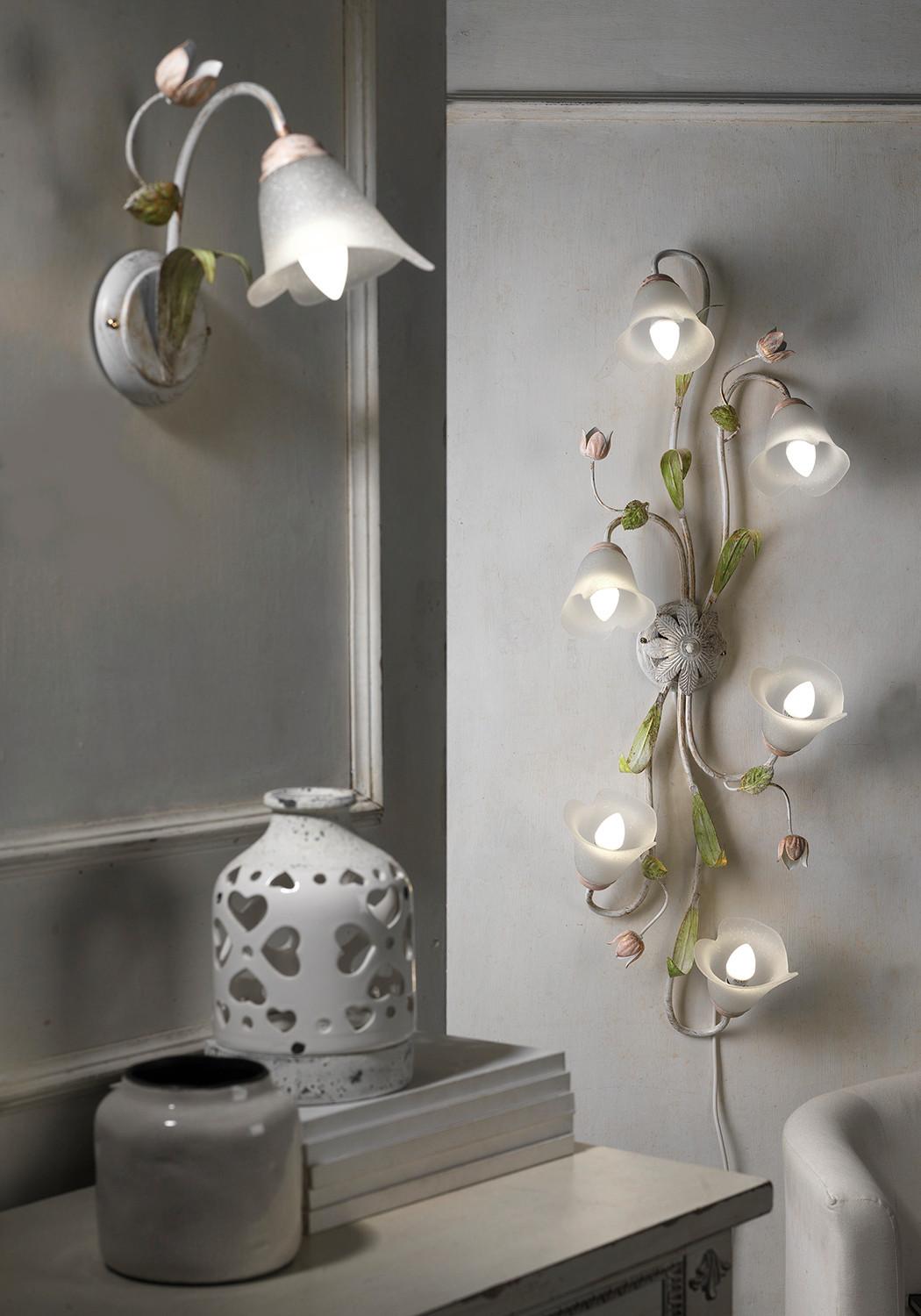 Deckenleuchte 4985/pl6 - Pink/Weiß, KONVENTIONELL, Glas/Metall (39/20/102cm)