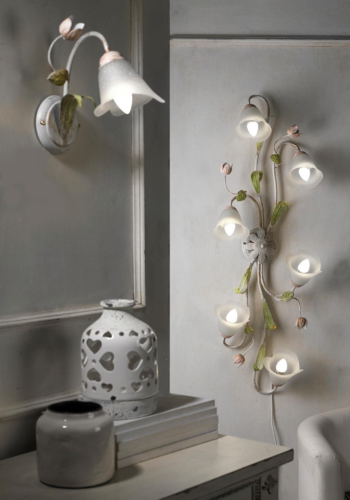 Deckenleuchte 4985/pl6 - Pink/Weiß, KONVENTIONELL, Glas/Metall (39/20/102cm)