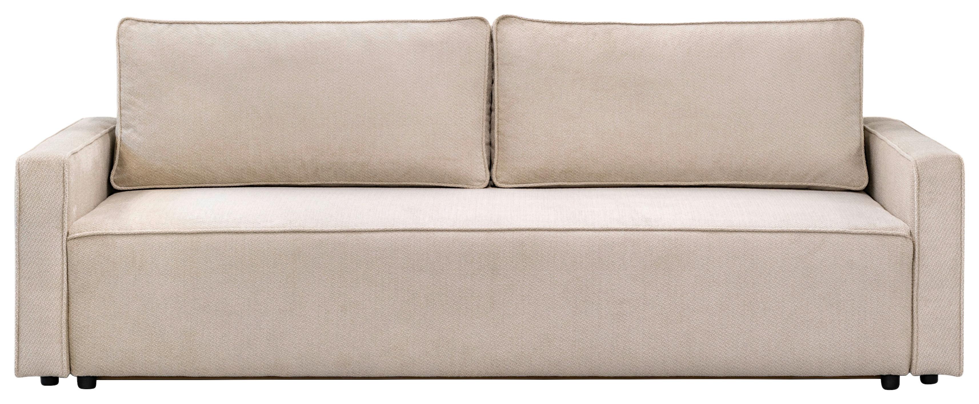 Rozkladacia pohovka NERA, béžová ženilka - béžová, Modern, textil/plast (232/90/100cm)