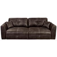 Schlafsofa Dolan Lux.3dl Braun - Hellbraun/Chromfarben, MODERN, Textil (245/85/115cm) - Livetastic