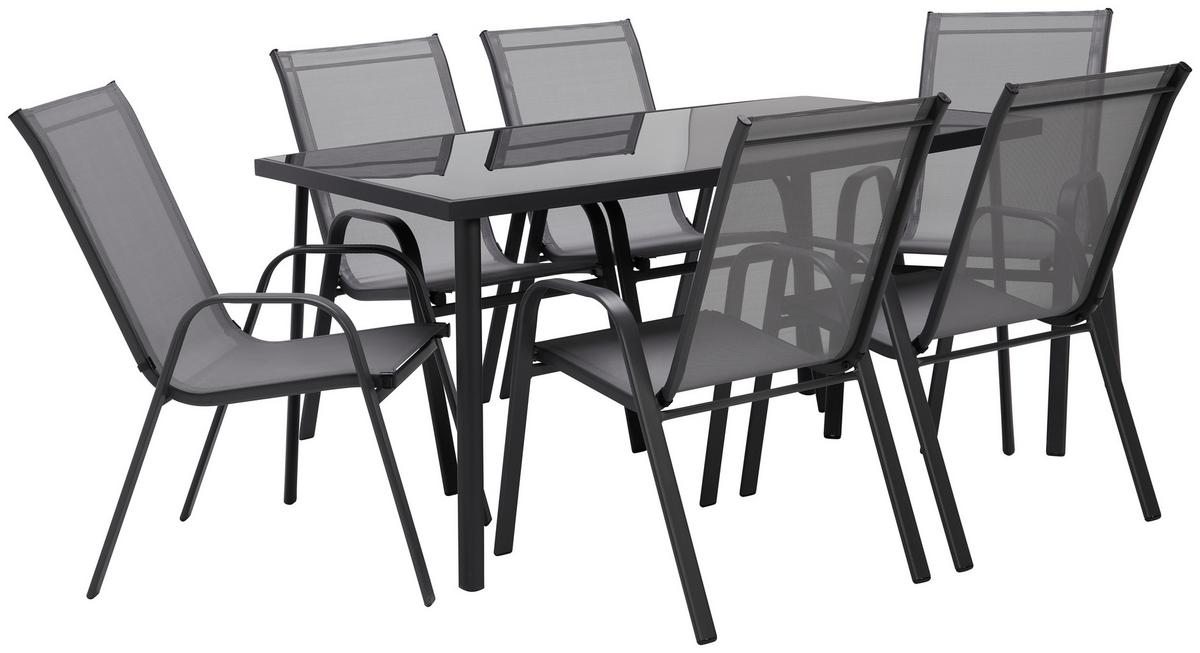 Gartensessel Alex Anthrazit, Metall/ Textil - Anthrazit, MODERN, Textil/Metall (54/74/93cm) - Ondega