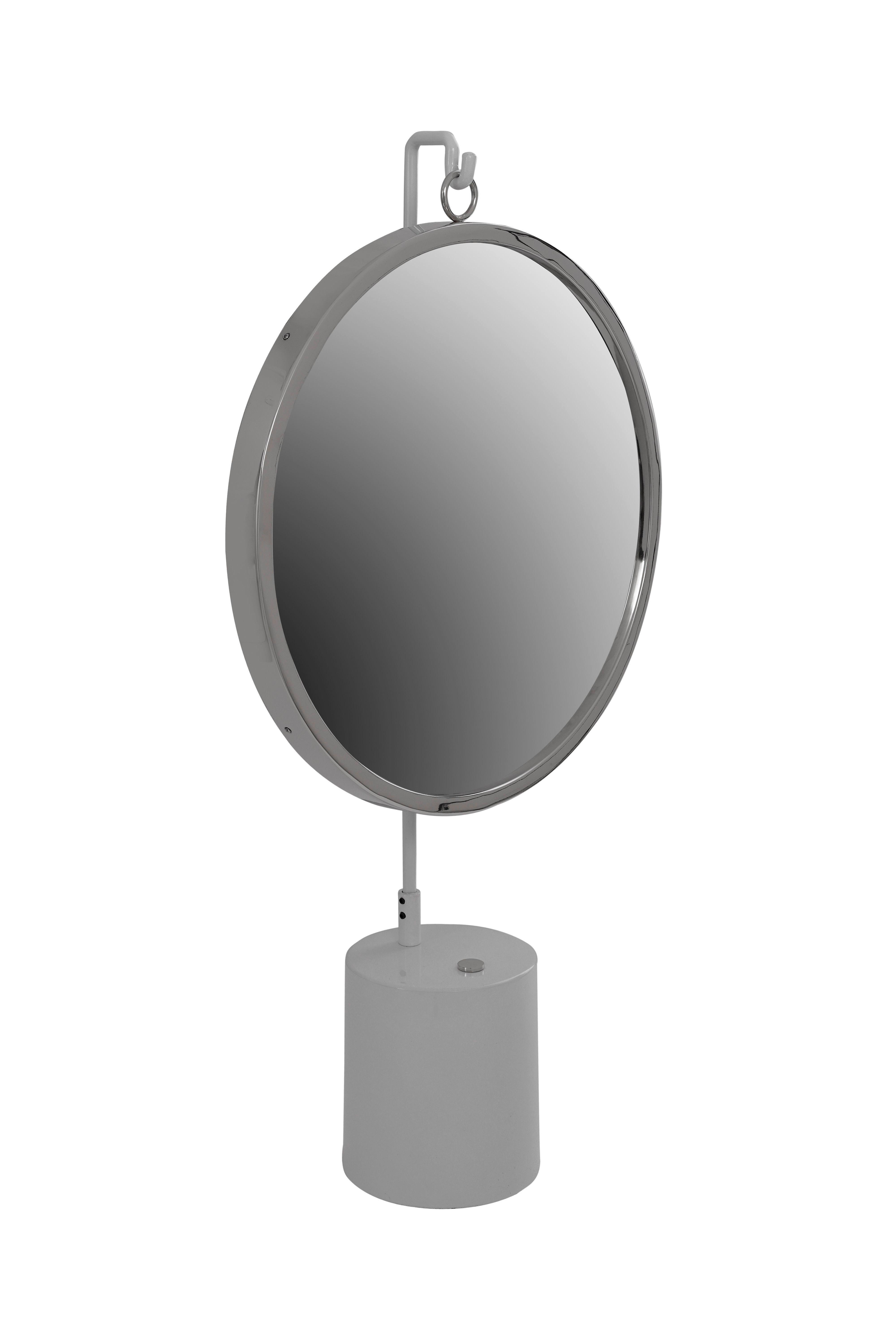Tischspiegel Eleganca H: 75 Cm Metallrahmen Silberfarben/weiß - Silberfarben/Weiß, LIFESTYLE, Glas/Metall (41/75/14cm) - Kayoom