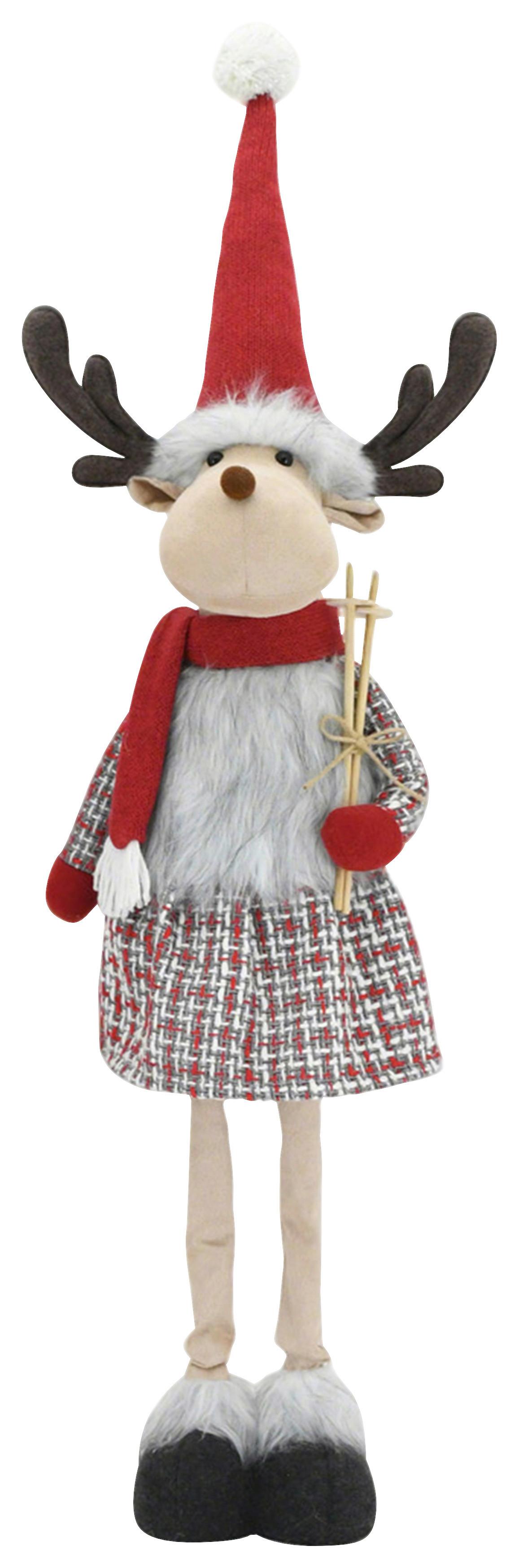 Skřítek MARLA - šedá/červená, Konvenční, kov/textil (32/98/21cm) - Mömax