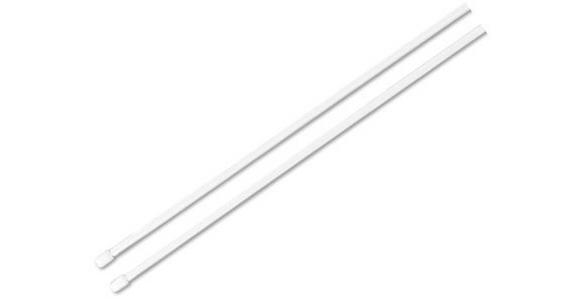 Vitragenstange Weiß L: 100-130 cm, 2er-Set - Weiß, KONVENTIONELL, Kunststoff/Metall (100cm) - Ondega