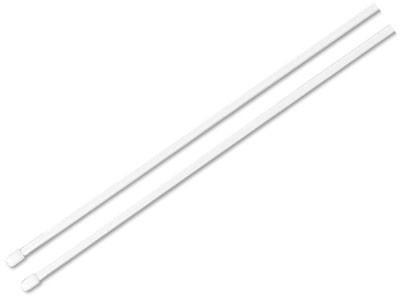 Vitragenstange Weiß L: 100-130 cm, 2er-Set - Weiß, KONVENTIONELL, Kunststoff/Metall (100cm) - Ondega