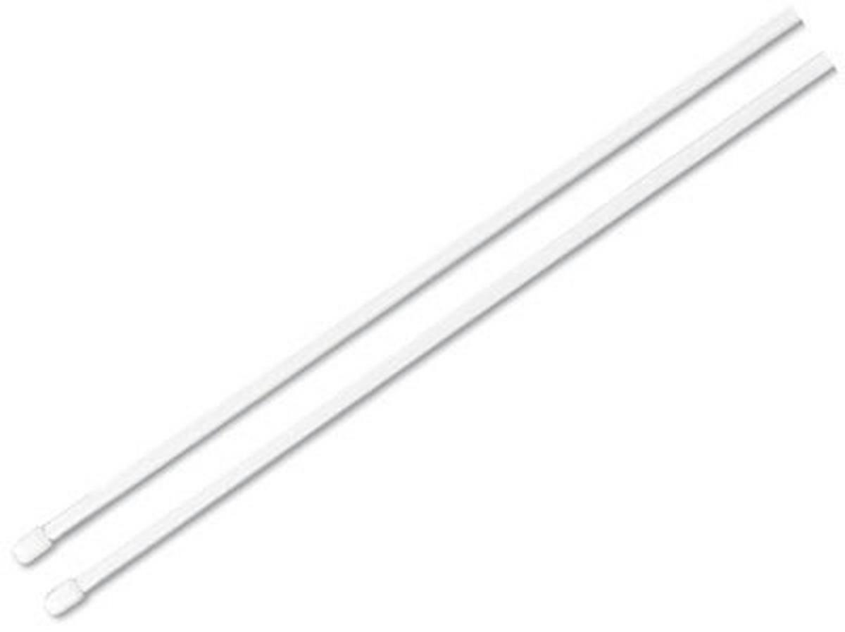 Vitragenstange Weiß L: 100-130 Cm, 2er-Set - Weiß, KONVENTIONELL, Kunststoff/Metall (100cm) - Ondega