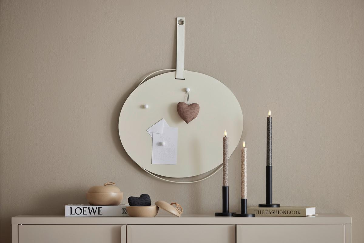 Magnetická tabule LEAN - béžová, kov/textil (50/46/0,5cm) - Mömax