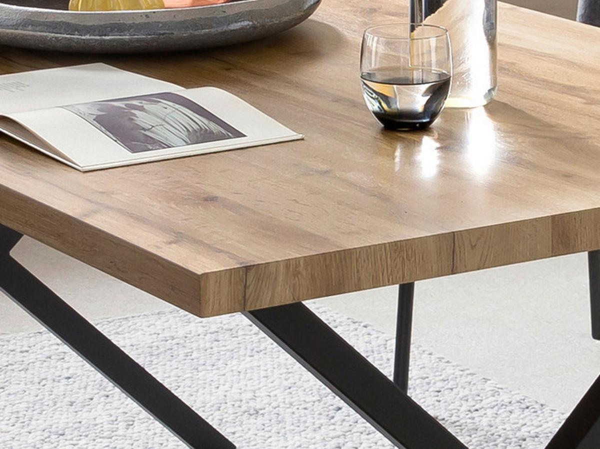 Esstisch Schwarz, Naturfarben L: 160cm - Schwarz/Naturfarben, Design, Holzwerkstoff/Metall (160/90/75cm) - Livetastic