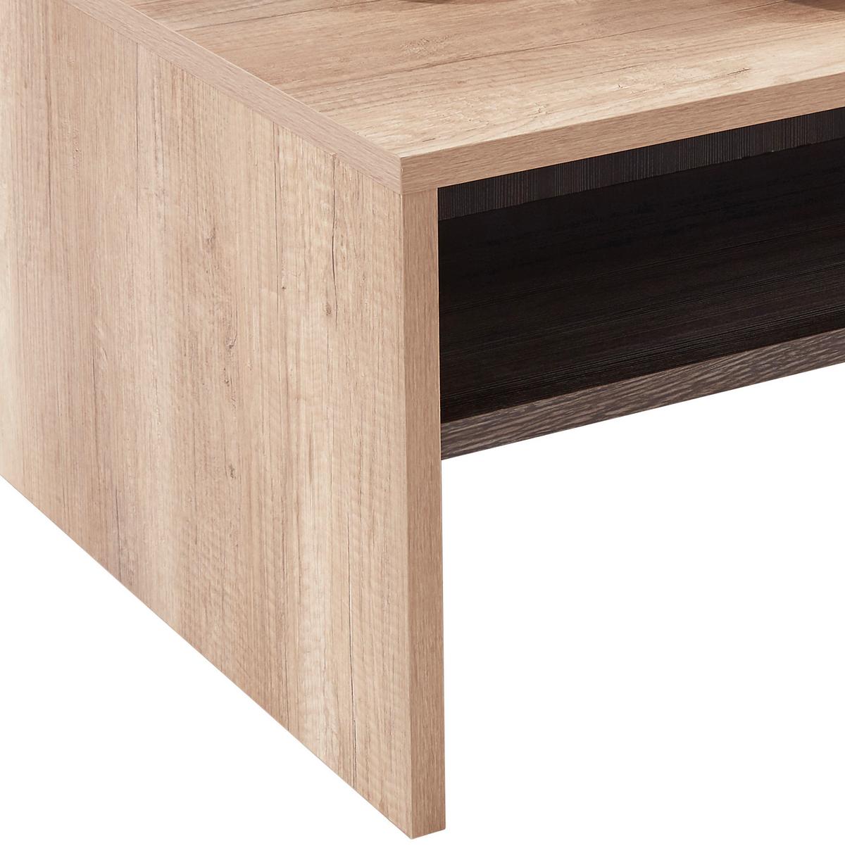 Couchtisch Mit Ablagefach Laura, Grau/touchwood Dekor - Eichefarben, MODERN, Holzwerkstoff (90/42/60cm)
