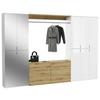 Garderobe Projekt X 4-teilig Weiß/eiche Artisan B: 273 Cm - Weiß Hochglanz, KONVENTIONELL, Glas/Holzwerkstoff (273/193/34cm) - MID.YOU