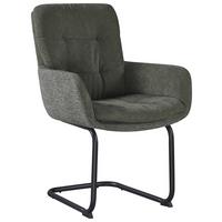 ŽIDLE S PODRUČKAMI NOVA - černá/zelená, Moderní, kov/textil (61/91/65cm) - Premium Living