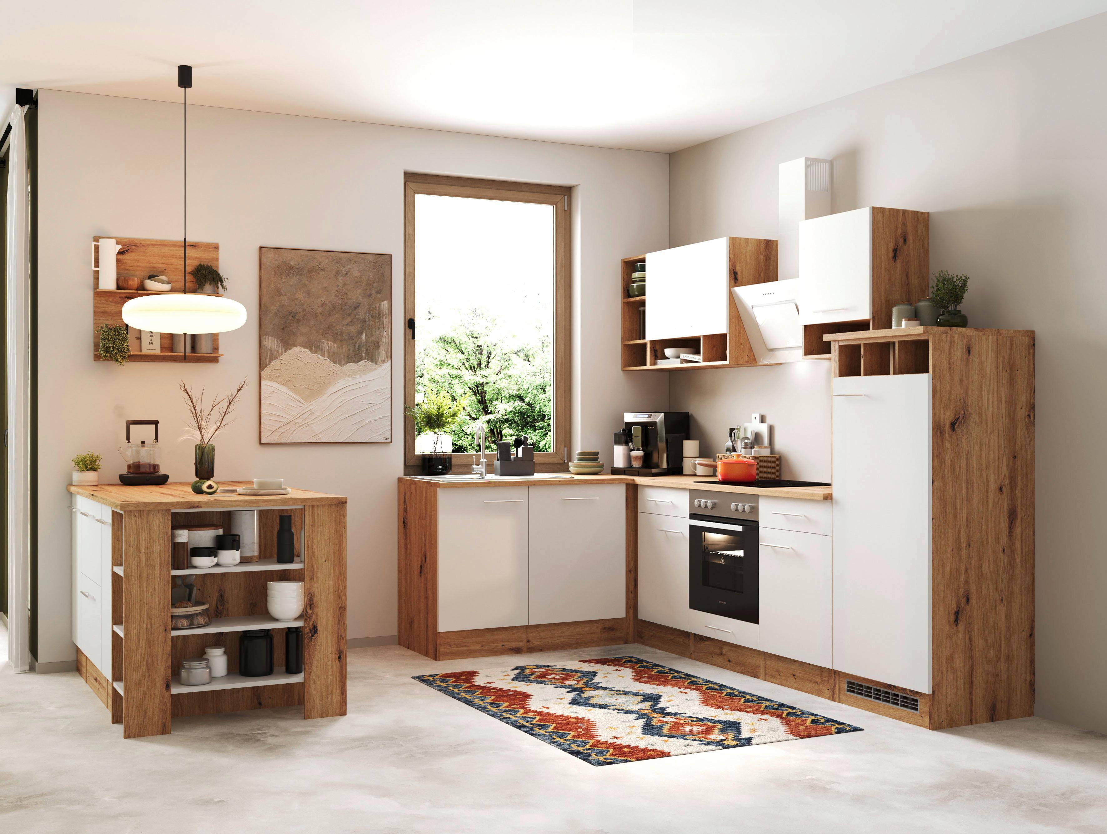 Eckküche Hilde Winkelküche 280 cm - Wildeiche/Weiß, Design, Holzwerkstoff (280/172cm) - Respekta