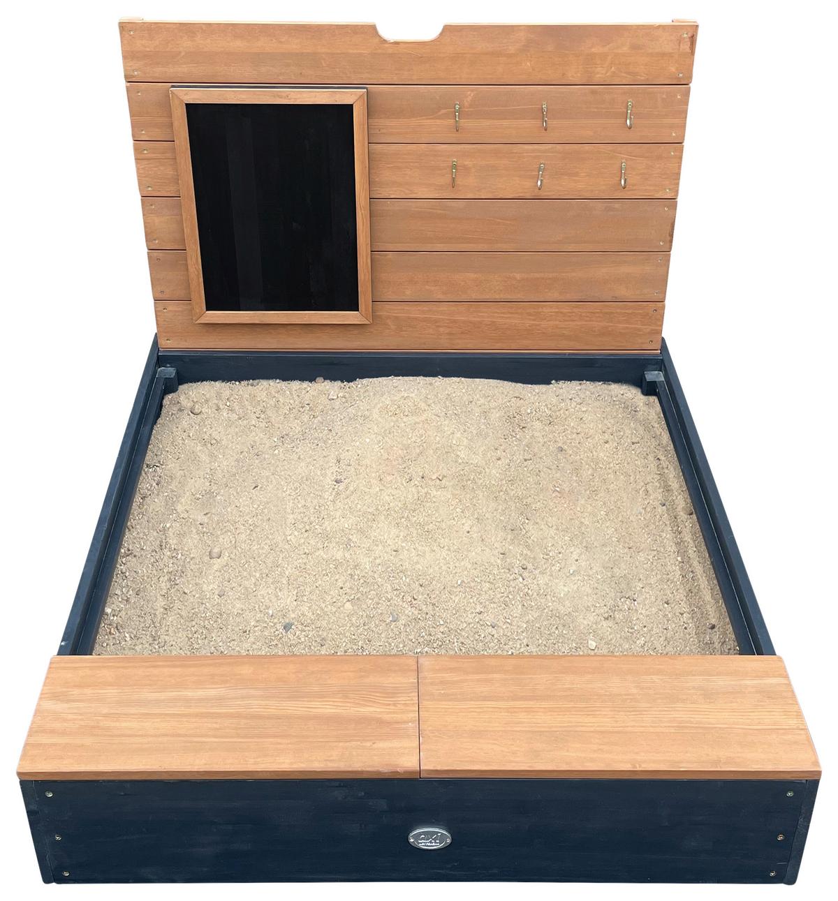 Sandkasten A031.018.05 - Anthrazit/Braun, KONVENTIONELL, Holz (90/74/100cm) - Ambia Garden