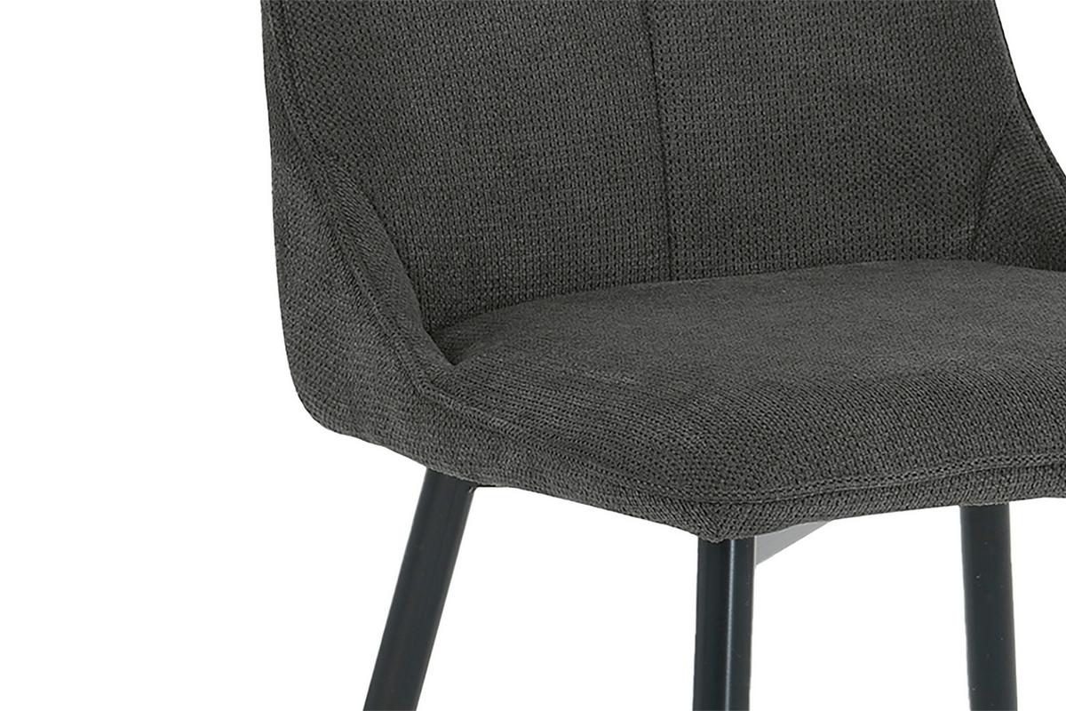 Esszimmerstuhl Carlo Anthrazit, Schwarz 2er Set - Anthrazit/Schwarz, Design, Textil/Metall (59/88/47cm) - MID.YOU