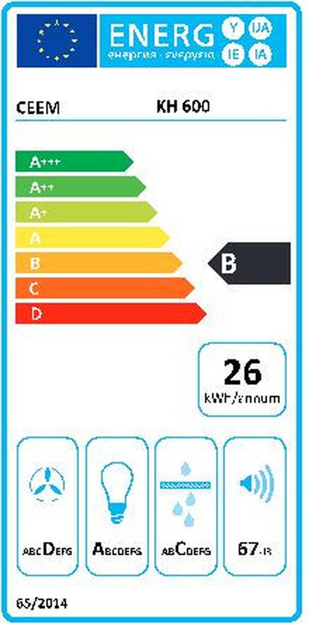 Dunstabzugshaube Kh 600 Edelstahlfarben, B: 59,8 cm - Edelstahlfarben, Basics, Kunststoff/Metall (59,8/56,9/44,8cm) - CEEM