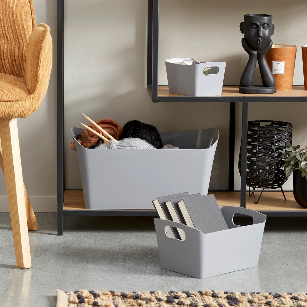 Aufbewahrungsbox Amra Stapelbar Kunststoff 0,9l - Dunkelgrau, Basics, Kunststoff (19/12,5/10,5cm) - Homezone