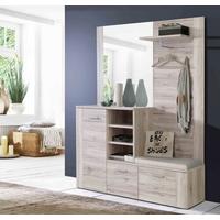 Garderobe Big Bang Eiche Dekor B: 155 Cm Mit Spiegel - Basics, Glas/Holzwerkstoff (155/200/41,6cm) - MID.YOU