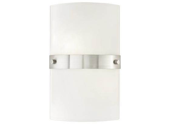 Wandleuchte Square - Weiß/Nickelfarben, KONVENTIONELL, Glas/Metall (15/25,5cm) - Ombra Wandleuchte Square - Weiß/Nickelfarben, KONVENTIONELL, Glas/Metall (15/25,5cm) - Ombra