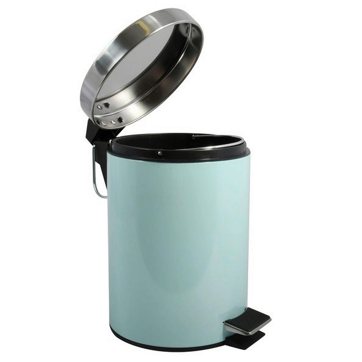 Treteimer Unis 3l Pastellgrün Metall Dxh: 17x25 Cm - Pastellgrün/Schwarz, Basics, Kunststoff/Metall (17/25cm)