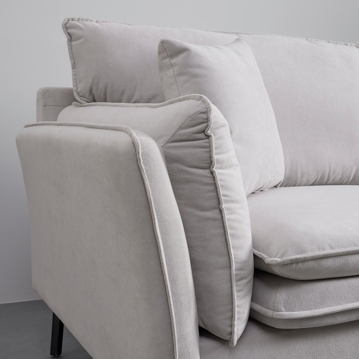 Sedací souprava LANI béžová - černá/světle šedá, Moderní, kov/dřevo (296/86/89-170cm) - Bessagi Home