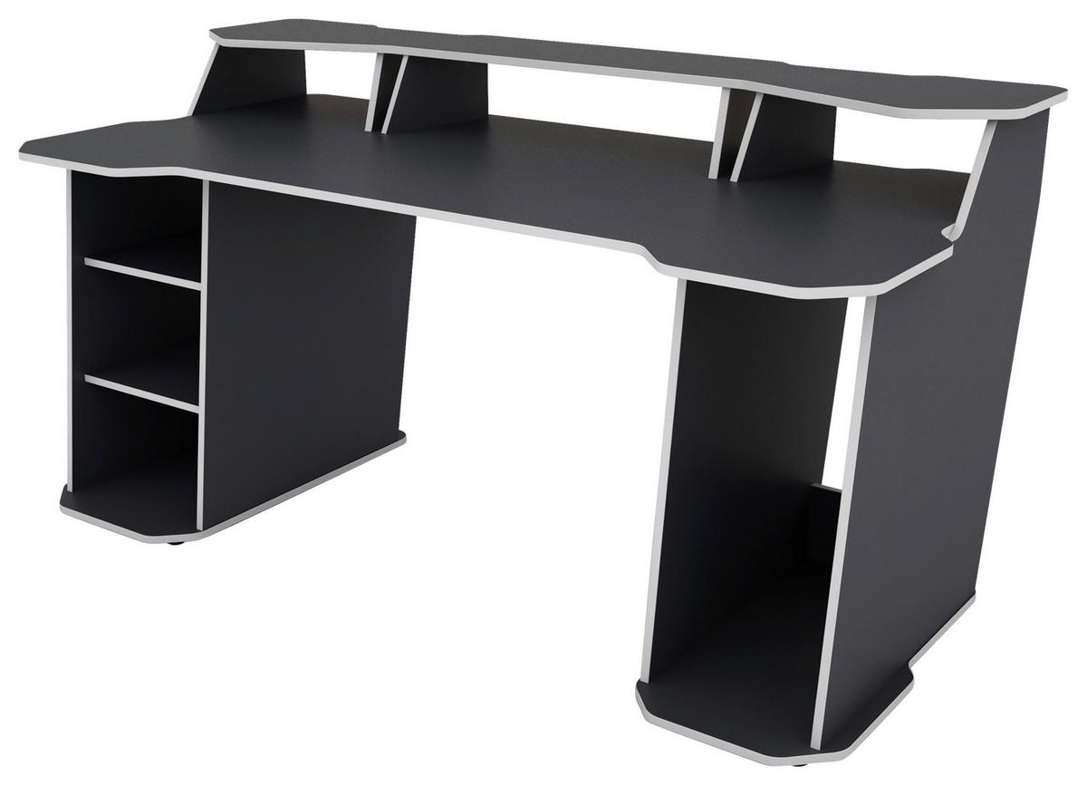 Gaming Tisch Matrix Anthrazit/weiß B: 85 Cm - Anthrazit/Weiß, LIFESTYLE, Holzwerkstoff (180/85/76cm) - MID.YOU