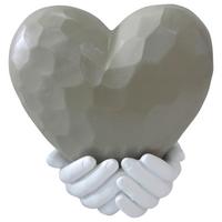 Dekoherz Amore - Weiß/Grau, KONVENTIONELL, Kunststoff (22,5/15,5/23,5cm) - Luca Bessoni