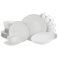 KOMBISERVICE Allegra Goldfarben/Weiß 30-tlg - Goldfarben/Weiß, Basics, Keramik (43/36,5/32,5null) - Creatable